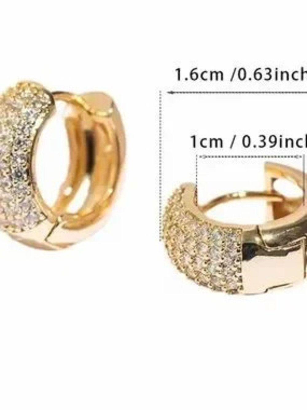 Glossy Gold Shiny Huggie Hoop Earrings chunky Gold Hoop